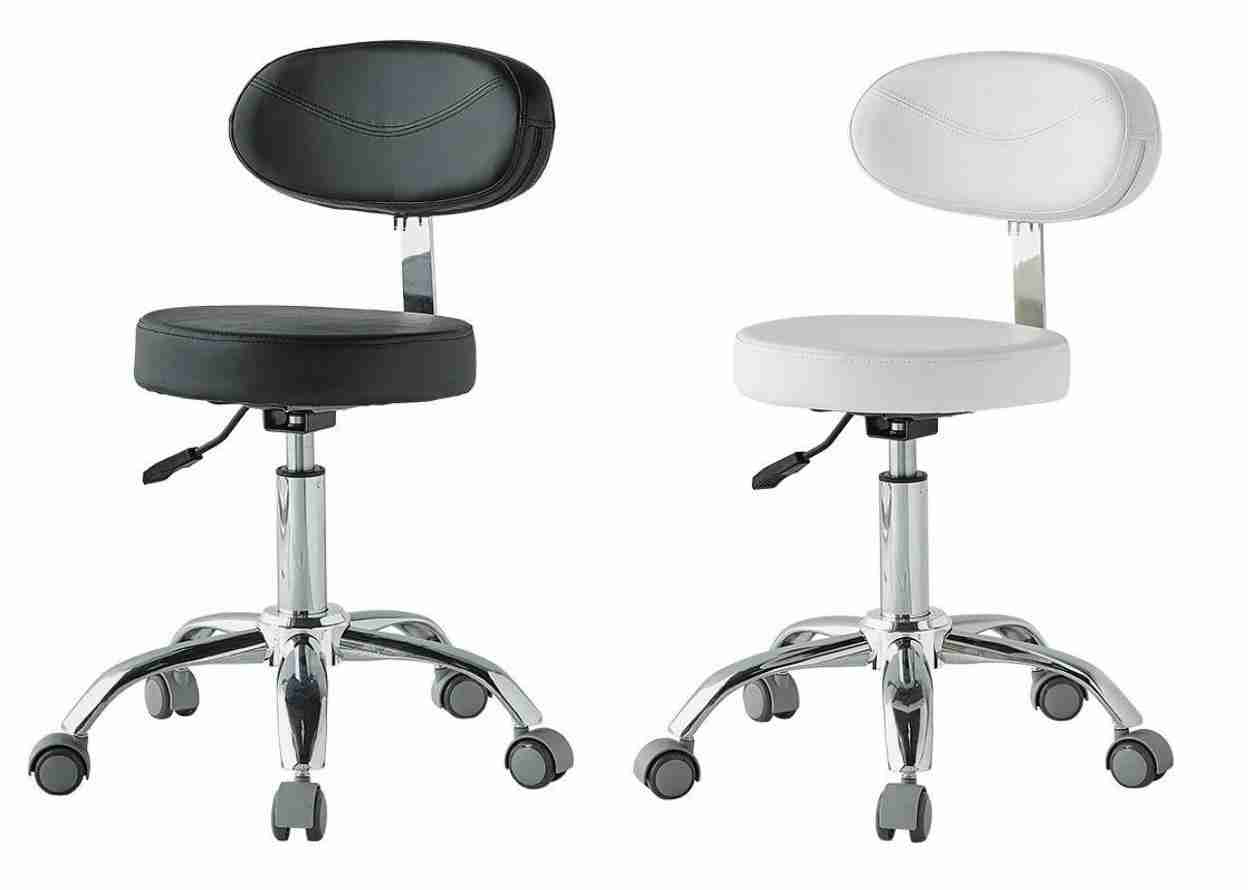 Revolving stool with back support with castors - （#FSHG-A062A)